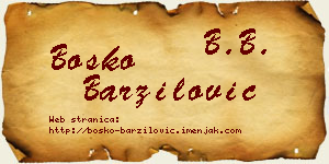Boško Barzilović vizit kartica
